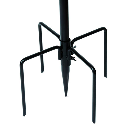 Black stabilizer base for bird feeding station pole in UK gardens