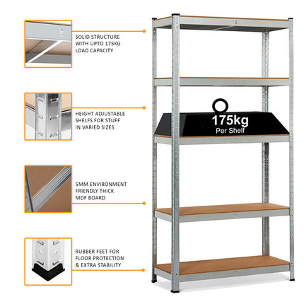 Industrial shelving unit with adjustable metal racks for warehouse and office storage. Ideal for organizing tools and supplies, with fast UK delivery.