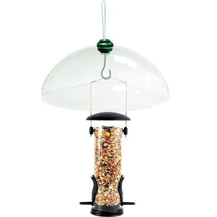 Metal seed bird feeder with dome cover – squirrel-proof UK feeder