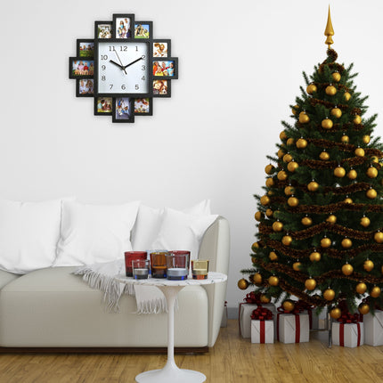 Indoor wall clock with photo frame