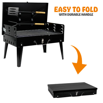 Charcoal BBQ Barbecue Grill Foldable