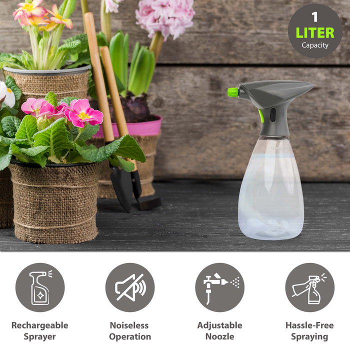 Charging port of 1L Battery Powered Garden Sprayer for easy recharging.