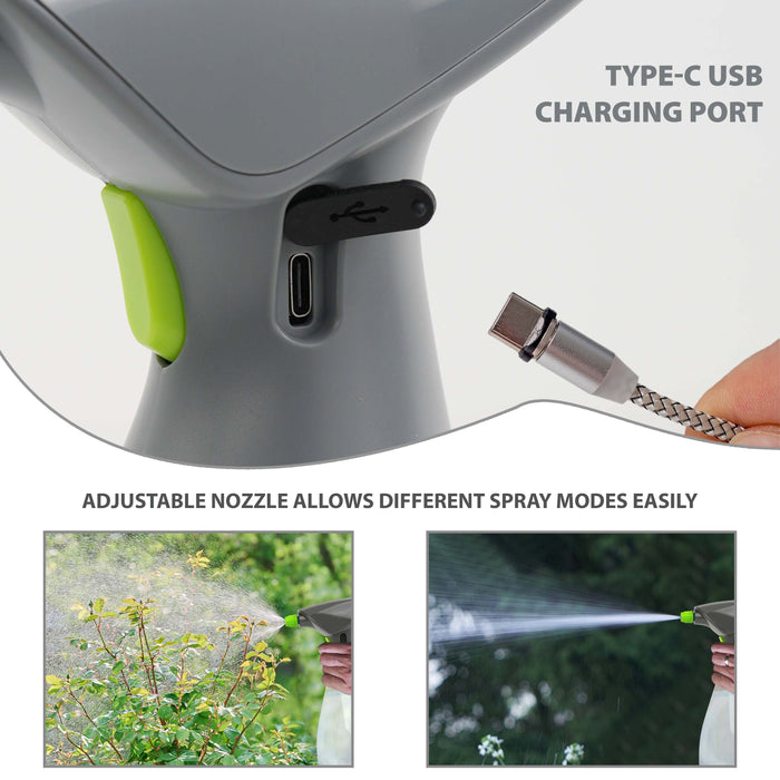 Ergonomic handle of 1L Battery Powered Garden Sprayer for comfortable use.