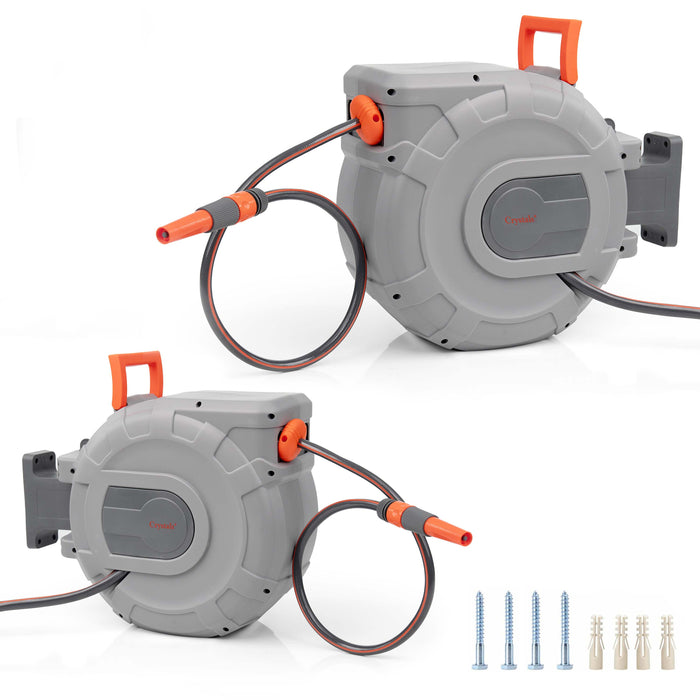 30m-25m garden hose reel kit with bracket and installation accessories