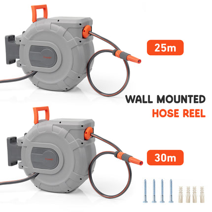30m-25m outdoor hose reel ideal for patios and garden watering system