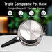 4L stainless steel pressure cooker with bonded steel base, ensuring even heat distribution for perfectly cooked meals.