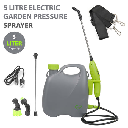 5L electric garden sprayer UK front view for plant watering
