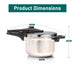 6L stainless steel pressure cooker for healthy and fast catering, ideal for cooking stews, meats, beans, and soups in bulk.