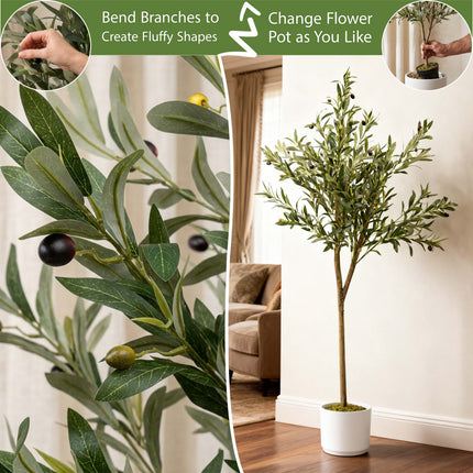 150cm Tall Faux Artificial Olive Tree