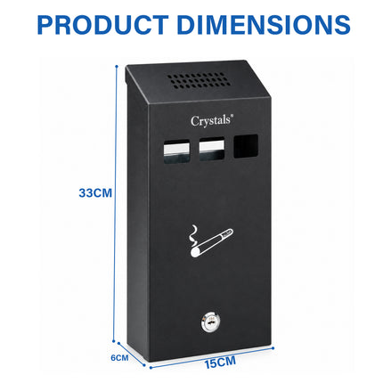 Lockable Wall-Mounted Ashtray Bin