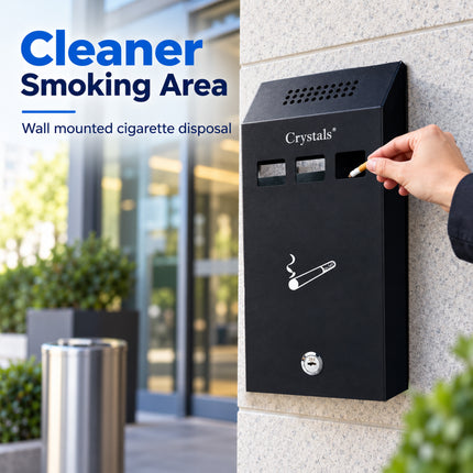 Lockable Wall-Mounted Ashtray Bin