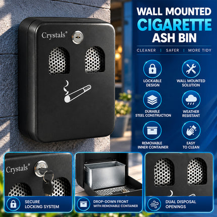Wall-Mounted Outdoor Ashtray Bin