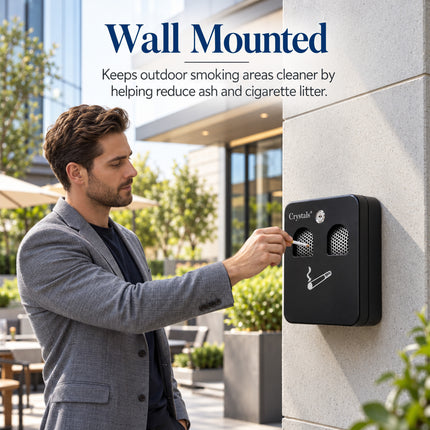 Wall-Mounted Outdoor Ashtray Bin