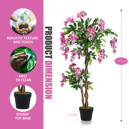 120cm Artificial Faux Plants Wisteria Flowers