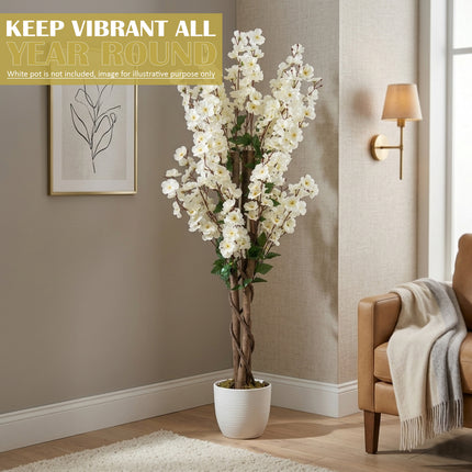 Artificial Cherry Blossom Tree Realistic White