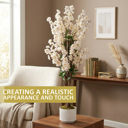 Artificial Cherry Blossom Tree Realistic White