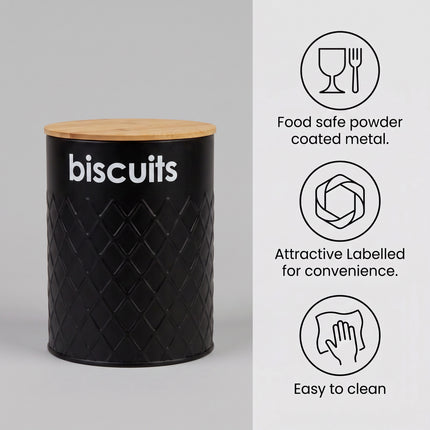 5pc Black Kitchen Storage Set - Bread Bin
