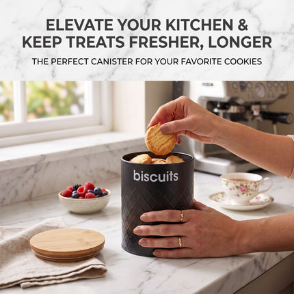 5pc Black Kitchen Storage Set - Bread Bin
