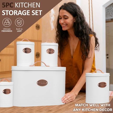 5pc Bread Box Kitchen Storage Container Set