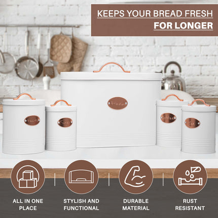 5pc Bread Box Kitchen Storage Container Set