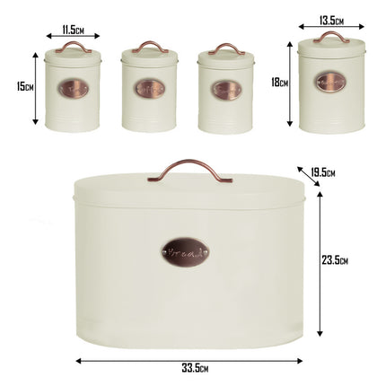 5pc Bread Box Kitchen Storage Container Set