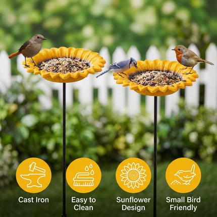 Set of 2 Cast Iron Bird Bath Feeders