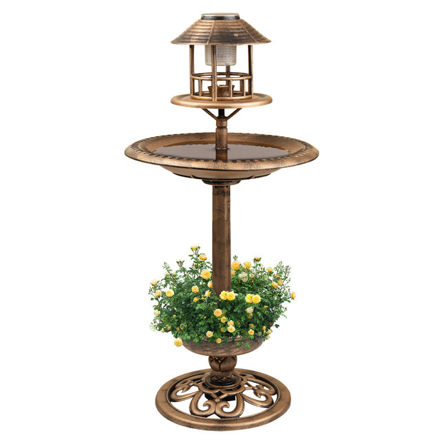 Garden Bird Baths Solar Feeding Station