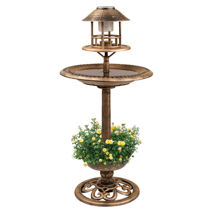Garden Bird Baths Solar Feeding Station
