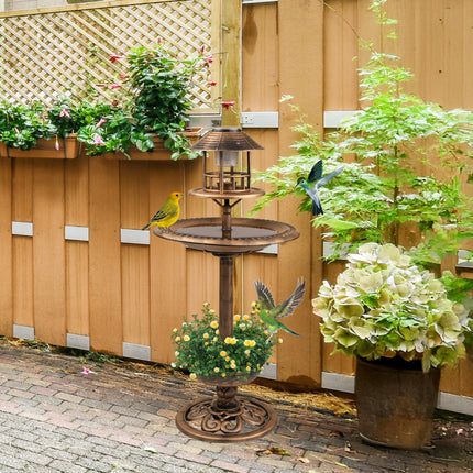 Garden Bird Baths Solar Feeding Station