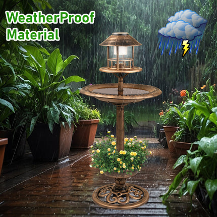 Garden Bird Baths Solar Feeding Station