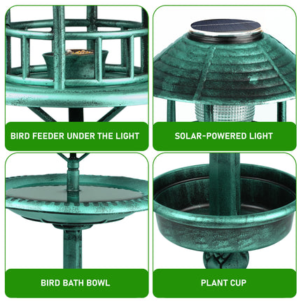 Garden Bird Baths Solar Feeding Station