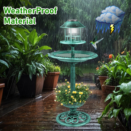 Garden Bird Baths Solar Feeding Station
