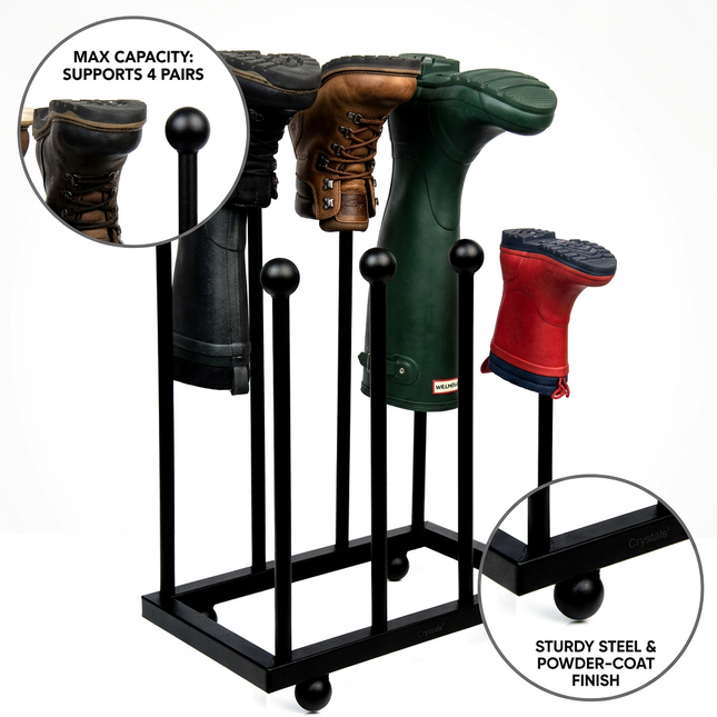4 Pair Wellington Boot Shoe Rack