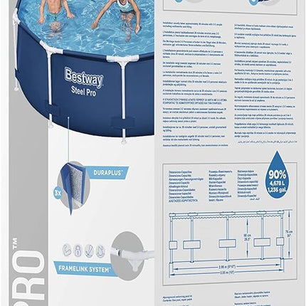 Bestway Steel Pro Frame Pool, 305 x 76 cm, Blue