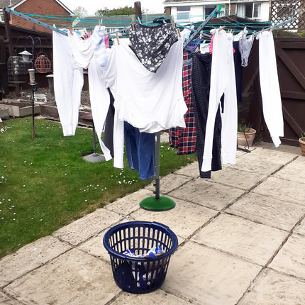 4 Arm Rotary Washing Line Clothes Airer & Peg Bag