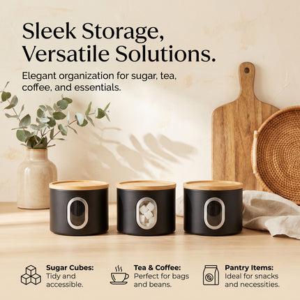 Tea Coffee Sugar Canister Set