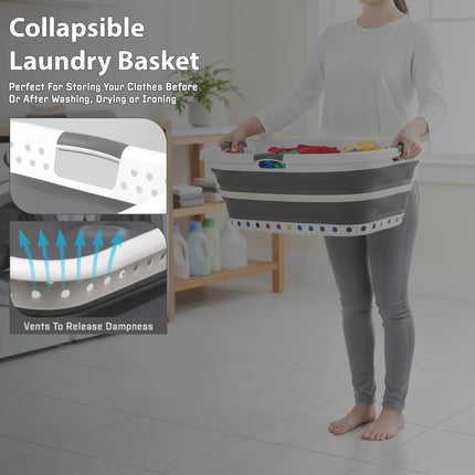 37L Foldable Collapsible Laundry Basket