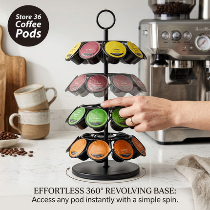 36 Coffee Pod Holder Revolving Stand