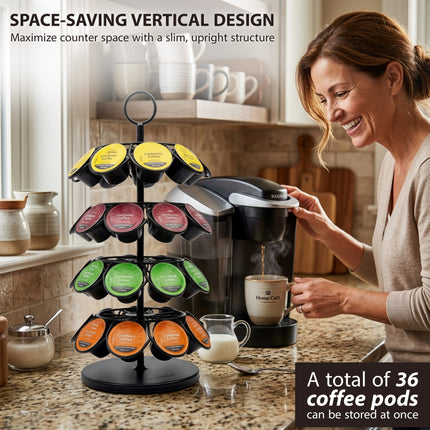 36 Coffee Pod Holder Revolving Stand