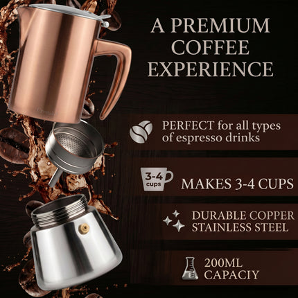 4-Cup Stainless Steel Espresso Maker