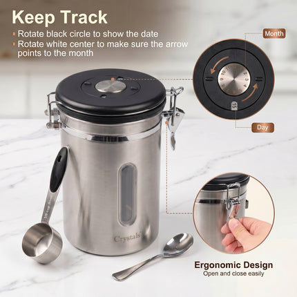 1800ml Stainless Steel Coffee Canister