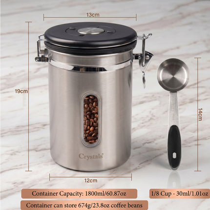 1800ml Stainless Steel Coffee Canister