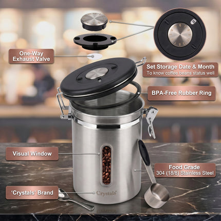 1800ml Stainless Steel Coffee Canister
