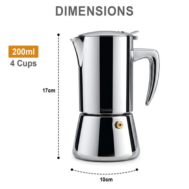 4-Cup Stainless Steel Espresso Maker