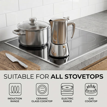 4-Cup Stainless Steel Espresso Maker