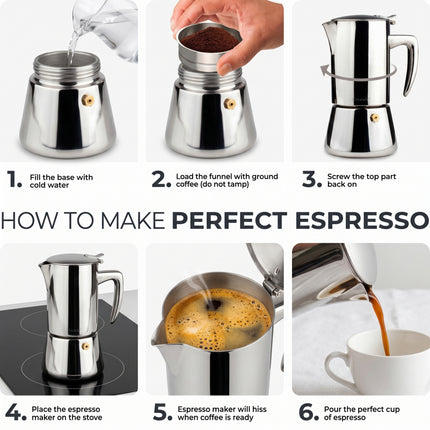 6-Cup Stainless Steel Moka Pot