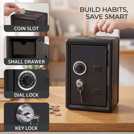 Mini Metal Coin Bank Locker