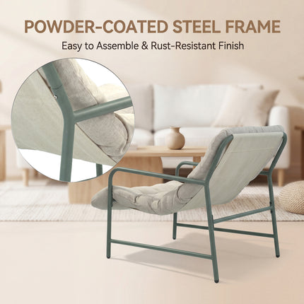 Outdoor Patio Garden Armchair with Footstool