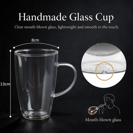 2x 350ml Double Wall Insulated Coffee Mugs