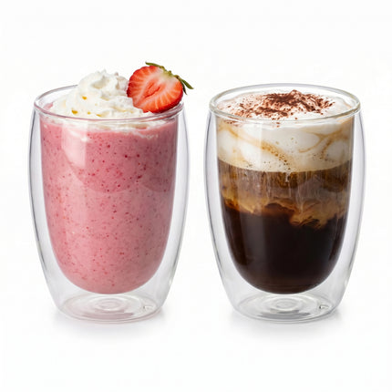 350ml Double Walled Coffee Glass Mug
